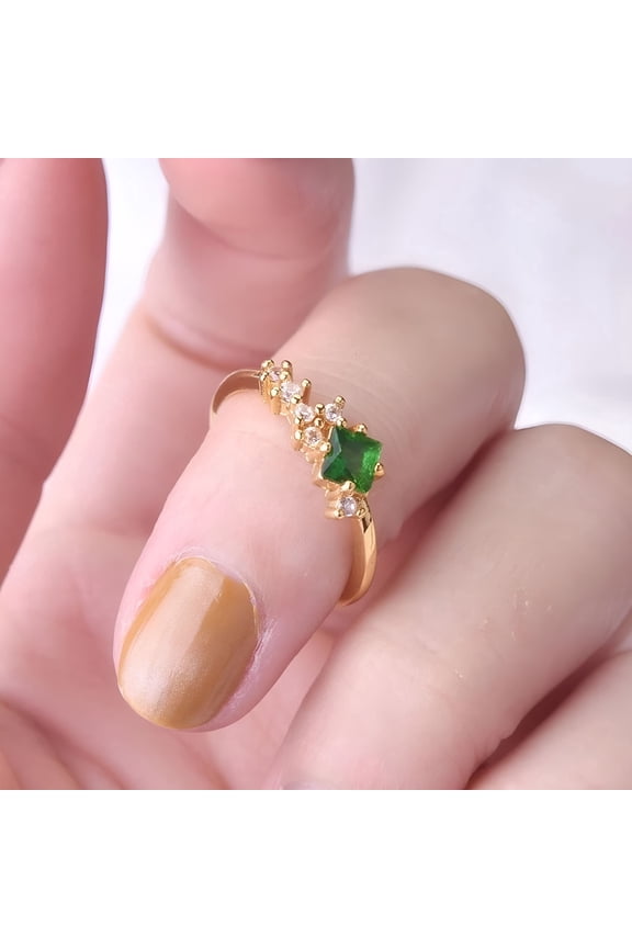 2026 New Simple Fashion Small Rings Inlay Aaa Cubic Zirconia Women'S Wedding Engagement Party Golden Ring for Wedding, Engagement, Party, Anniversary, Gift