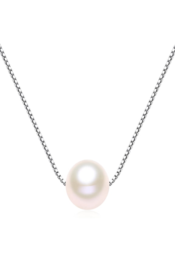 2026 New Single Pearl Necklace - 7-8Mm Freshwater Cultured Pearl on 925 Sterling Silver Box Chain | Aaa Quality, Handmade Jewelry for Women