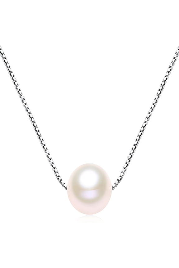 2026 New Single Pearl Necklace - 7-8Mm Freshwater Cultured Pearl on 925 Sterling Silver Box Chain for Daily,Party,Gift