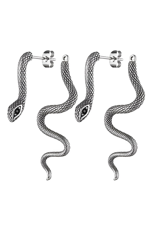 2026 New Snake Earrings,Goth Earrings,Stud Earrings for Men,.Stylish Snake Stud Jewelry,The Year of Snake Earrings for Women Men Holiday Charm Jewelry Snake Stud Earrings