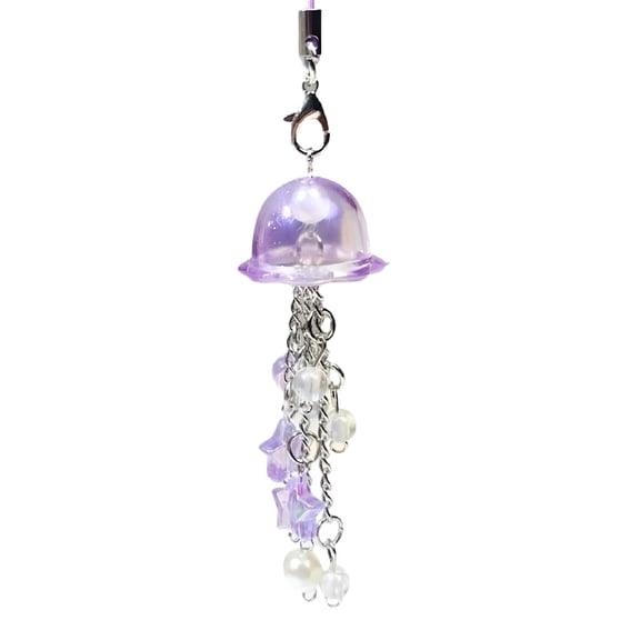 DESIGNICE 2026 New Sparkling Jellyfish Shaped Phone Charm Cute Keychain Pendant for Women, Girls, Bags, Purses, Backpacks, Car Keys, Daily Accessories.