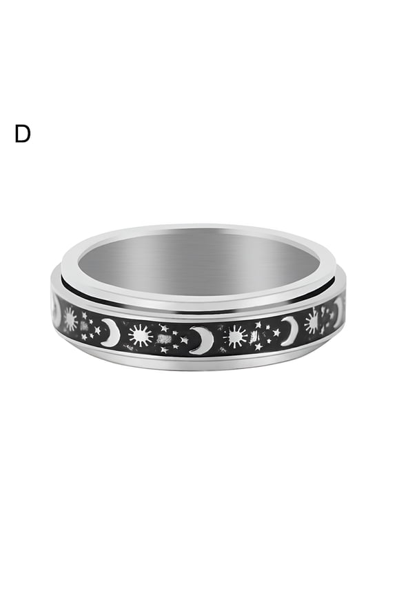 2026 New Spinner Rings Long Lasting Unisex Anti-Rust Alloy Moon Star Fidget Ring Stress Relieving Anxiety Ring for Party,Relaxation,Focus,Daily Wear,Stress Relief,Mindfulness