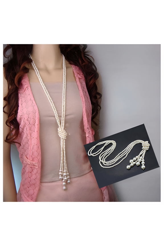 2026 New Spiral Pearl Pendant Long Necklace for Women Sweater Chain Statement Necklace Choker Adjustable Elegant Accessories Dressy Collocation Winter Evening Party Wedding