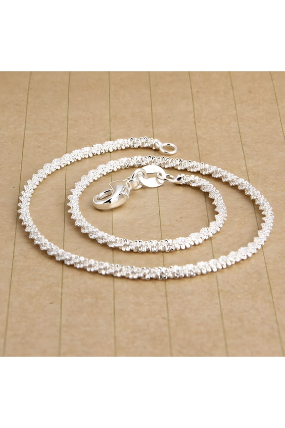 2026 New Sterling Silver Anklets Initial Anklets for Women Silver Bling Heart Anklets Matching Couple Anklets Boyfriend and Girlfriend Sexy Women Hemp Ankle Chain Anklet Bracelet