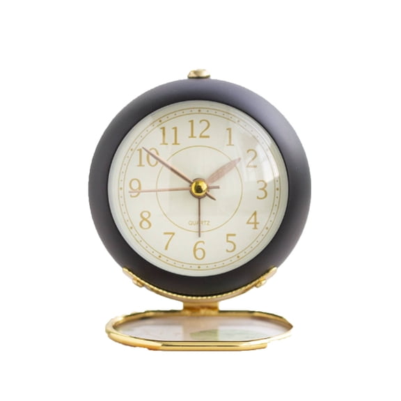 DESIGNICE 2026 New Tabletop Clock Silent Arched Glass Table Clock with Nightlight Gold Plated Desk Clock for Bedrooms and Offices for Living Room Study Reception