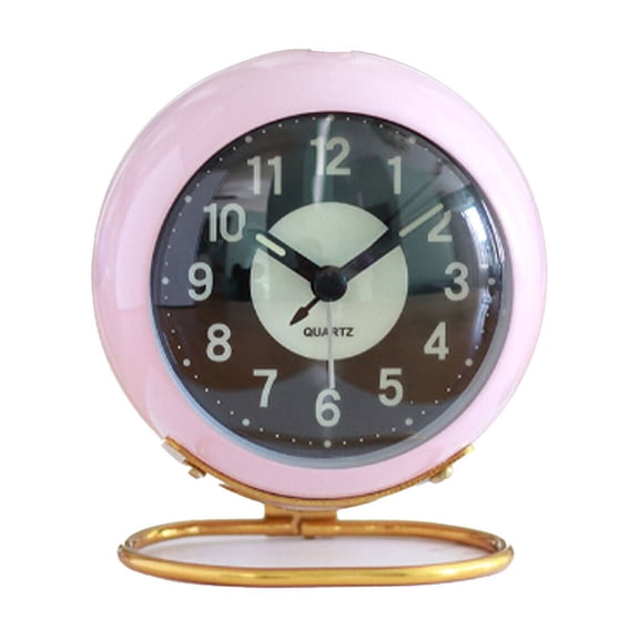 DESIGNICE 2026 New Tabletop Clock Soft Glow Nightlight Table Clock for Desk Nightstand Office Gold Tone Metal Desk Clock with Silent Sweep Movement for Bedside Use