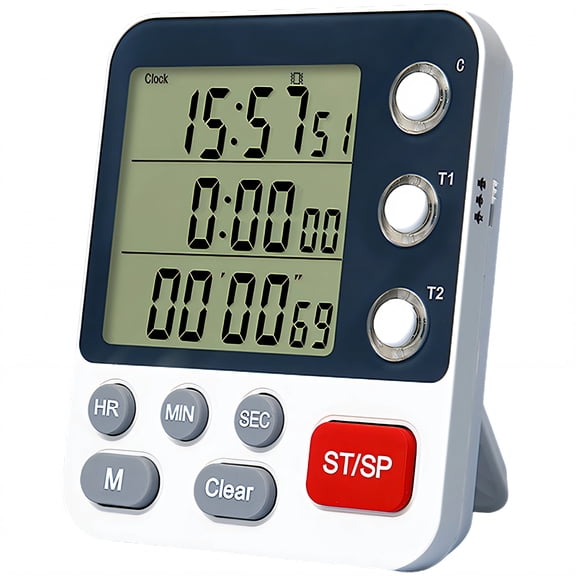 DESIGNICE 2026 New Timer Triple Independent Timers Visual Timer Adjustable Volume Smart Memory Shot Timer Style1 for Cooking Study Workouts Meetings Time Management