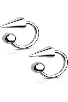 2026 New Titanium Lip Rings Surgical Steel Snake Bite Lip Jewelry 16G Spike Labret Rings 8Mm 10Mm 12Mm Horseshoe Conch Hoop Earrings 16 Gauge Conch Piercing Jewelry 8Mm-2Pcs