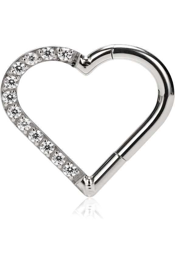 2026 New Titanium Septum Piercing Jewelry Nose Rings Helix Hoop Body Jewelry, Heart Daith Piercing Titanium Cartilage Conch Hoop Earring 1.2*8