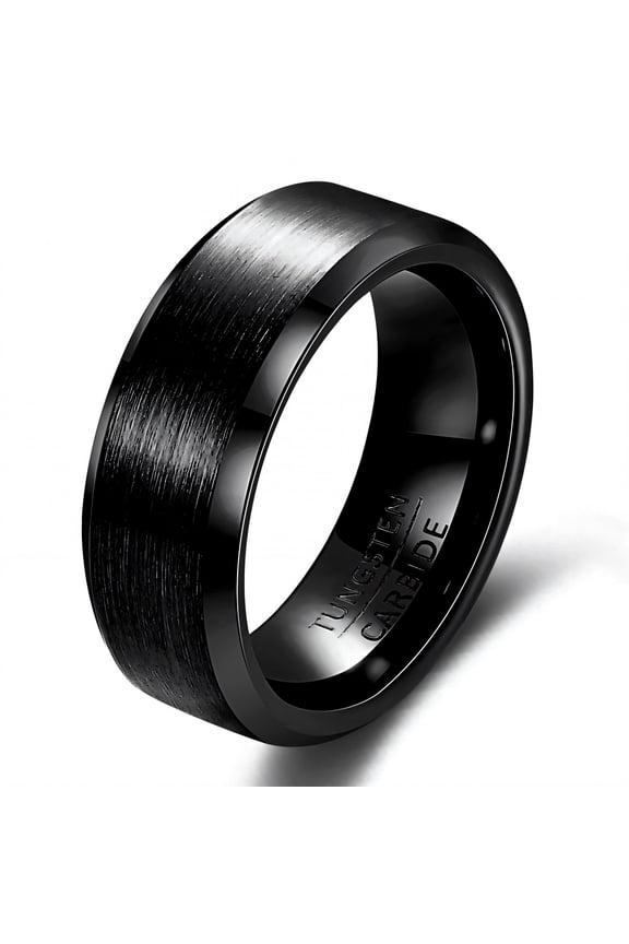 2026 New Tungsten Rings for Men Round Silhouette Black Ring Corrosion Immune Mens Tungsten Wedding Bands for Daily Wear Weddings Gifts Black