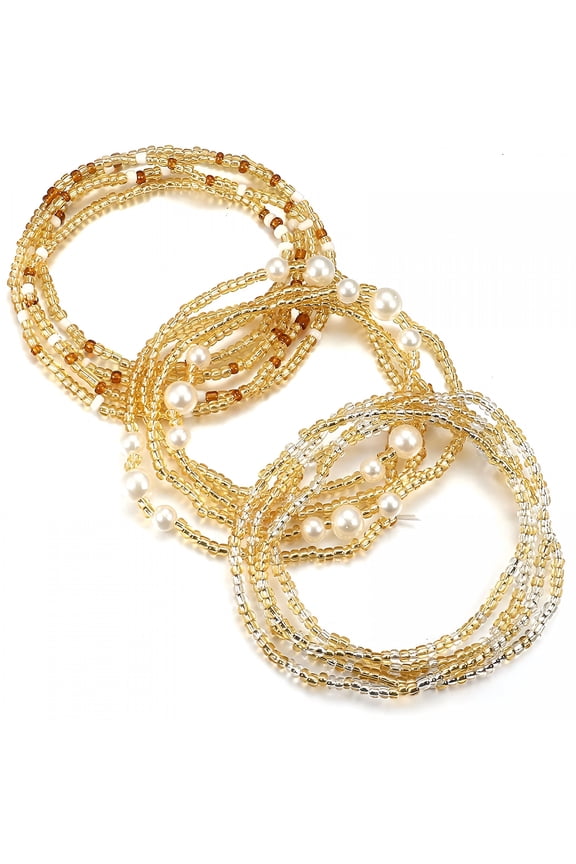 2026 New Waist Beads Body Jewelry,Colorful Belly Beads,Bead Jewelry,Belly Chains,Waist Chain,Chain Belt for Dance,Beach,Parties,Fashion,Accessory,(3 Piece)