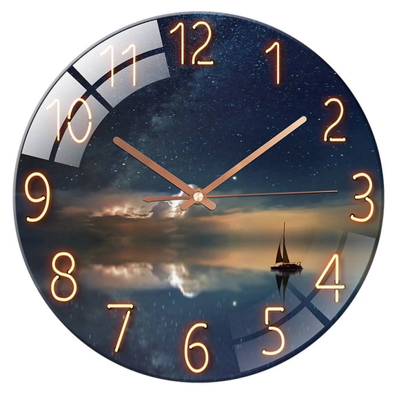 DESIGNICE 2026 New Wall Clock 3D Printed Transparent Face Kitchen Clock Metal Hands Silent Sweep Mechanism Bathroom Clock for Kitchen Bathroom Living Room Style2