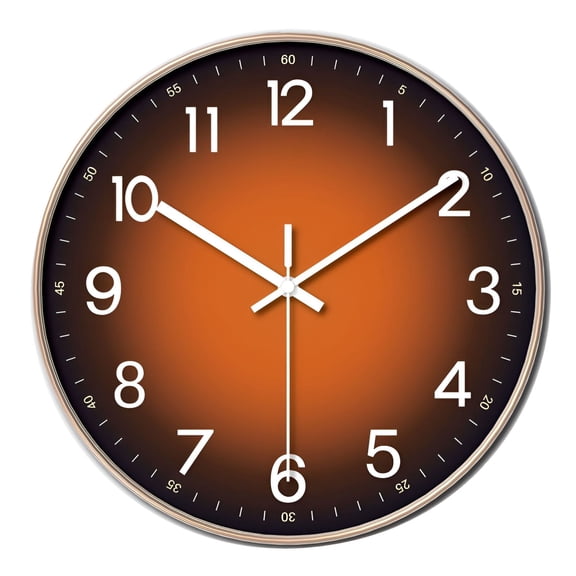 DESIGNICE 2026 New Wall Clock,Silent Motion Modern Wall Clock,Elegant Harmony Bathroom Clock,Orange,8In