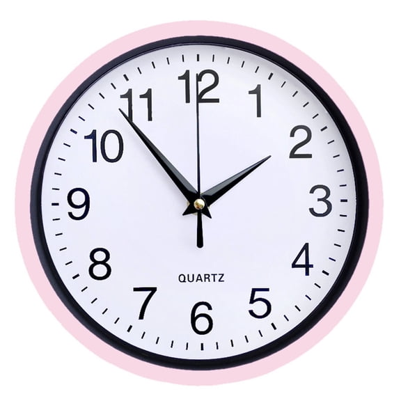 DESIGNICE 2026 New Wall Clock,Silent Sweep Movement Small Wall Clock,Eco-Friendly Wide Metal Frame Bathroom Clock,8",Pink