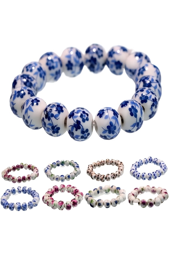 2026 New Women Ceramic Beads Bracelet Vintage Style Blue and White Porcelain Ceramics Wrist Bracelet Unisex Elegant Wedding Jewelry Hand Chain