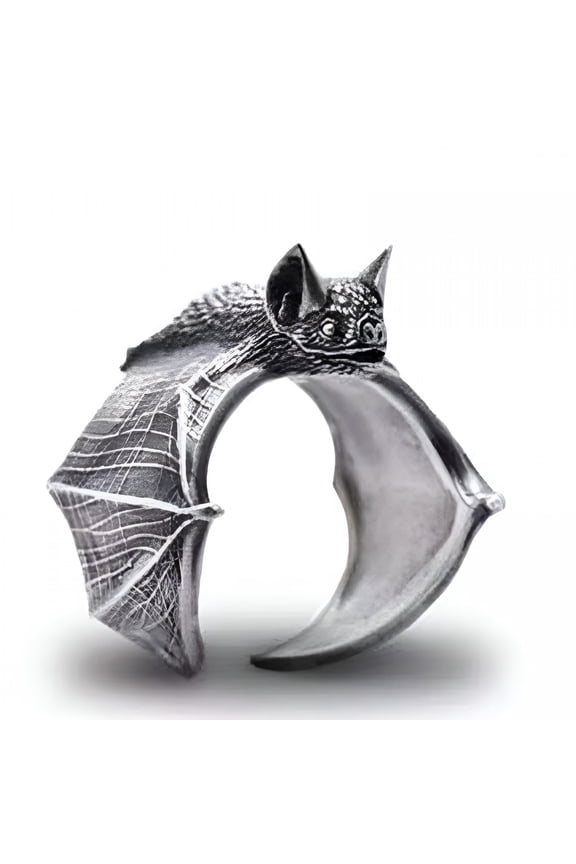 2026 New Women Men Vintage Gothic Bat Rings Adjustable Bat Open Finger Rings for Halloween Bat Jewellery for Party,Cosplay,Festival,Casual