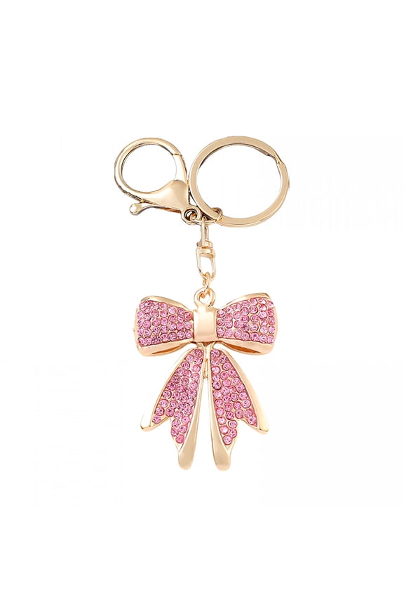 2026 New Women Rhinestone Bow Keychain Sparkling Bow Bag Charm Faux Crystal Key Chain Car Pendant Valentine Gift, for Bags, Keys, Purses, Car Accessories, Gifts, Decorations