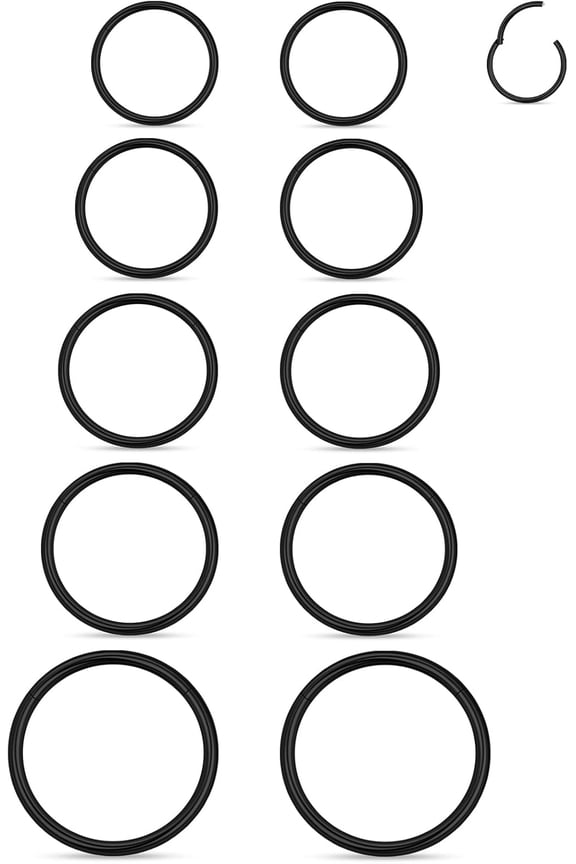 20G 18G 16G 14G Nose Rings Hoops 316l Surgical Steel Clicker Septum Jewelry Lip Ring Tragus Helix Daith Rook Conch Snug Cartilage Lobe Earrings Hoop Piercing Jewelry For Women Men