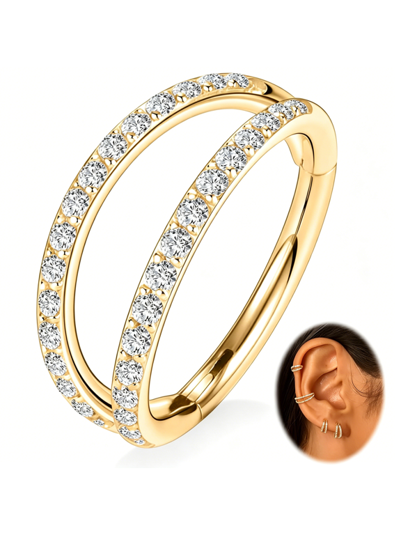 20G 18G 16G Double Nose Hoop Ring Helix Cartilage Conch Earring 316L Surgical Steel Septum Jewelry Seamless Tragus Rook Daith Lobe Lip Nose Piercing 6 8 10 12Mm