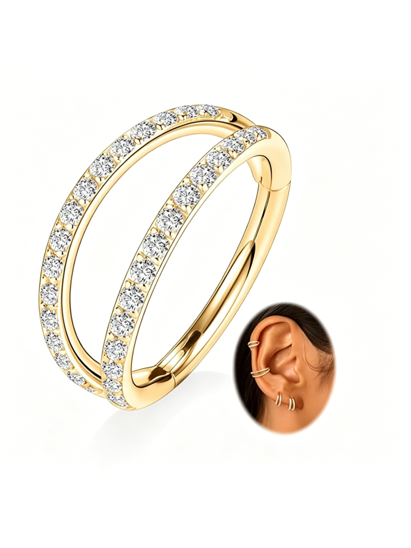 20G 18G 16G Double Nose Hoop Ring Helix Cartilage Conch Earring 316L Surgical Steel Septum Jewelry Seamless Tragus Rook Daith Lobe Lip Nose Piercing 6 8 10 12mm