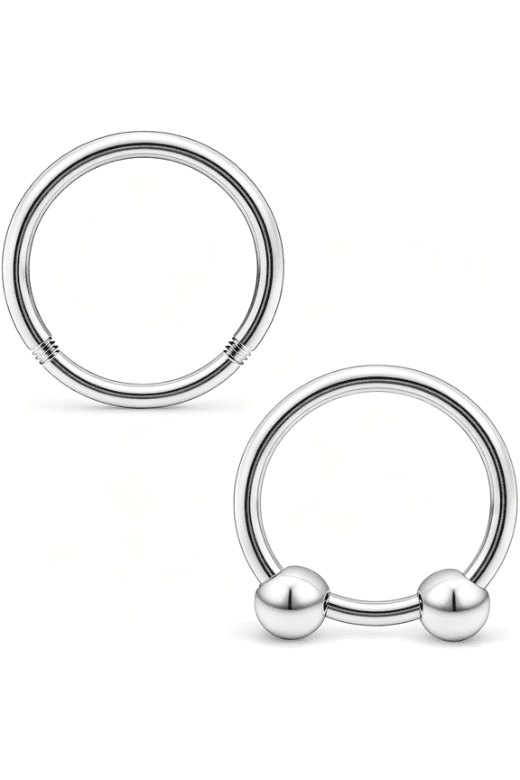 20G-2G ASTM F136 Titanium Septum Rings Nose Ring Hoops Circular Barbell Snug Tragus Rook Daith Cartilage Earring Sneke Bites Lip Ring Hoop Piercing Jewelry for Women Men 6mm-19mm