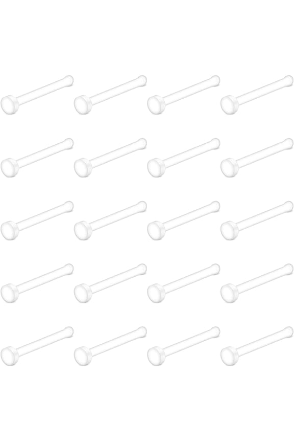 20G Clear Nose Studs Nose Rings Retainer Acrylic Nose Rings for Work Spacer Plastic L Shaped Nose Stud Nose Bone Nose Pin Retainer Flexible Nose Piercing Retainer for Men Women
