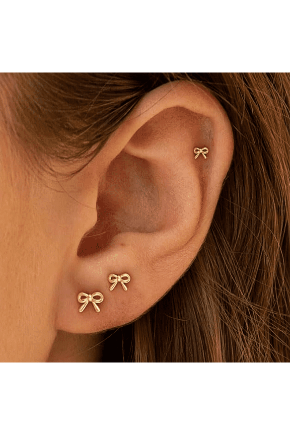20G Tiny Flat Back Earrings for Women-14K Gold/Silver Plated Small Flat Back Stud Earrings Hypoallergenic Cartilage Helix Piercing Jewelry