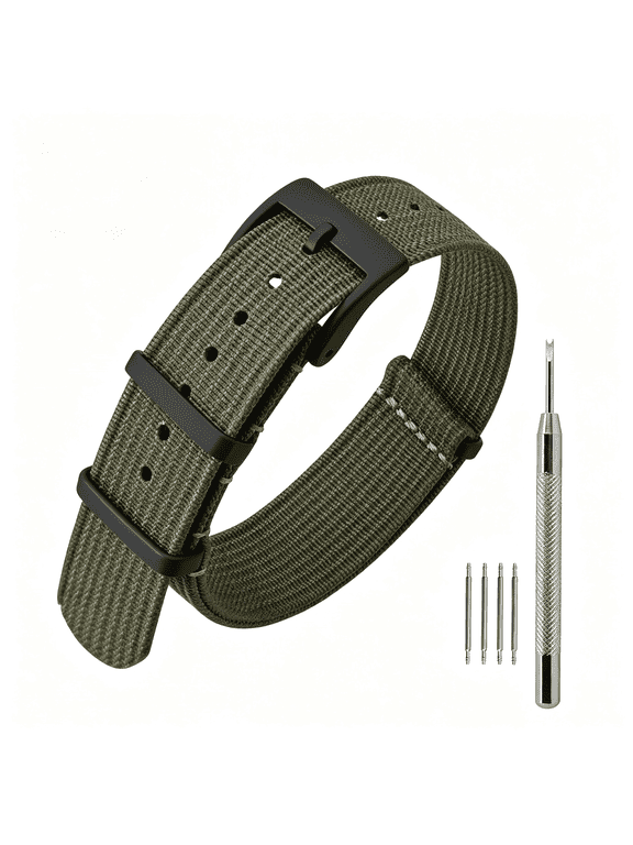 20Mm Nylon Watch Band Nylon Watch Band 16Mm 18Mm 20Mm 22Mm,One-Piece Waterproof Military Watch Straps with Heavy Buckle