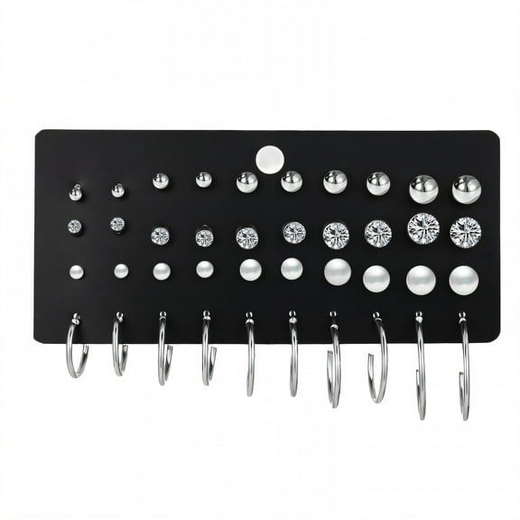 DESIGNICE 20Pairs Hypoallergenic Earrings for Women Rhodium-Plated Alloy Fun Earrings Retro Women Earrings Ages 8-12 Hypoallergenic Gifts for Wife Style3