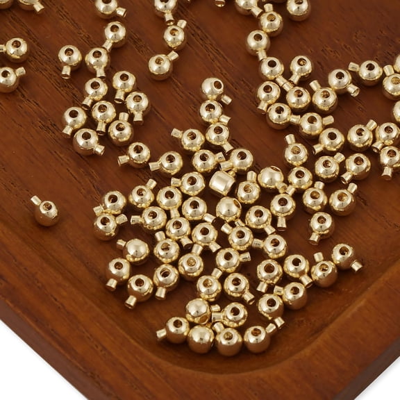 DESIGNICE 20Pcs 14K Gold Filled Crimp End Beads for Jewelry Making Supplies 3.2 * 4.2Mm with 0.8Mm Hole Stopper Beads 14K Gold Filled Gold Crimp Beads