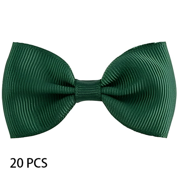 DESIGNICE 20Pcs Hair Bows,2.75" Barrette Clips,Solid Color Fabric Bows for Toddler Girls