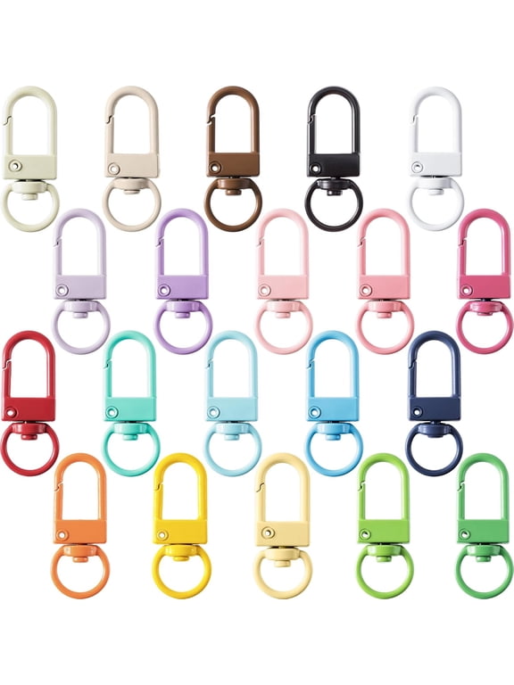 20Pcs Colorful Swivel Snap Key Chain Clips, Zinc Alloy Lobster Claw Clasp Hooks, Mini Swivel Lanyards Snap Clip for Backpacks Handbags Purses Jewelry Making
