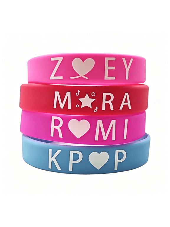 20Pcs Rubber Korea-Pop Inspired Demon Merch Bracelets Stackable Stretch Friendship Beaded Bracelets Cosplay Costume Gifts for Fans Friends Stackable Rubber Bracelets