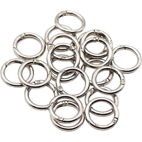 DESIGNICE 20pcs Trigger Spring O Rings Round Carabiner Clip Snap for Keyrings Buckle, Bags,Purses (Silver, 3/4 inch)