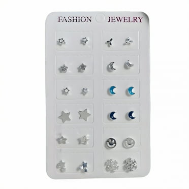 DESIGNICE 24Pcs Stud Earrings for Women,Gentle Touch Earring Backs for Studs,Effortless Weight Stud Earrings for Women Hypoallergenic,Style1