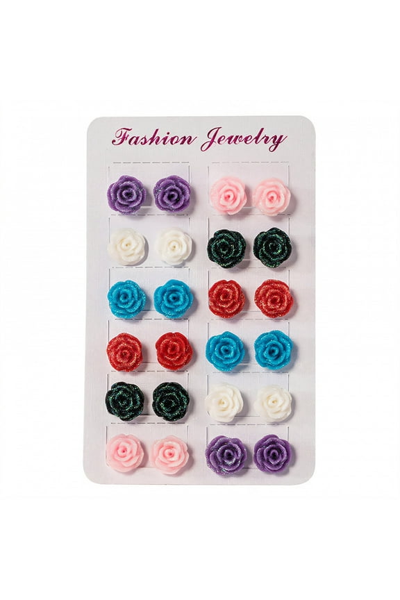 24Pcs Stud Earrings for Women,Skin-Friendly Stud Earrings for Women Hypoallergenic,Lean Structure Flat Back Stud Earrings,Style2