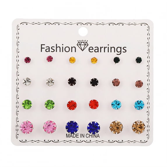 DESIGNICE 24Pcs Stud Earrings for Women,Skin-Friendly Stud Earrings for Women Hypoallergenic,Thin Profile Earring Backs for Studs,Style1