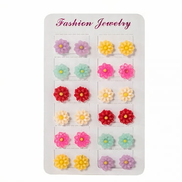 DESIGNICE 24Pcs Stud Earrings for Women,Smooth Feel Stud Earrings for Women Hypoallergenic,Lean Structure Flat Back Stud Earrings,Style1