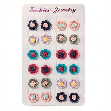 DESIGNICE 24Pcs Stud Earrings for Women,Soft Contact Stud Earrings for Women Hypoallergenic,Lean Structure Flat Back Stud Earrings,Style1