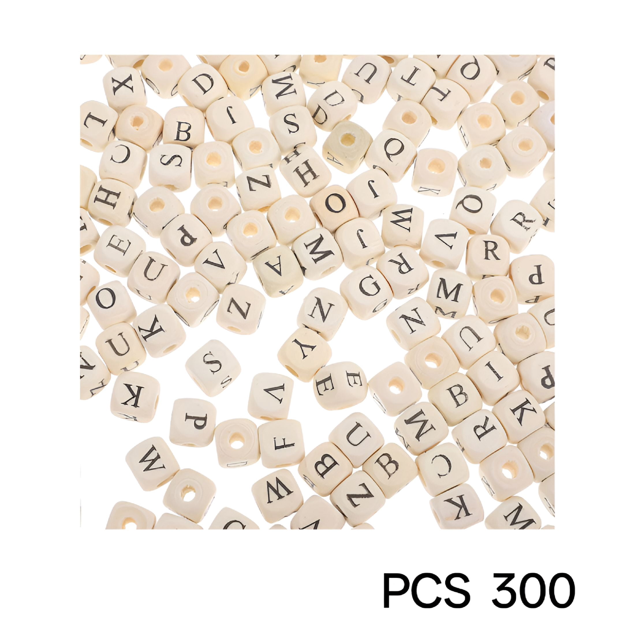 DESIGNICE 260 Pcs Wooden Alphabet Beads Letters 10 Pieces Each 10*10mm ...