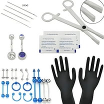 DESIGNICE 28 PCS Piercing Kit,Professional Precision Nose Piercings,Safe and Painless Design Nose Piercing Kit,Blue