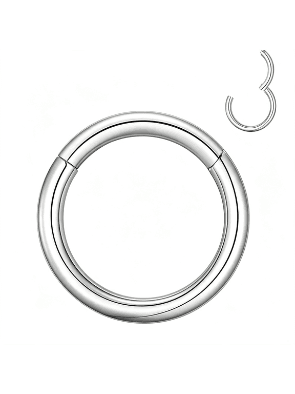 2G 4G 6G 8G 10G 12G Clicker Rings 316L Surgical Steel Hinged Segment Hoop for Septum and Cartilage Earlobe Piercings,Diameter 10Mm 12Mm 14Mm Septum Ring