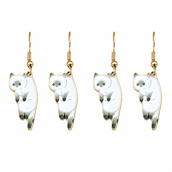 DESIGNICE 2Pairs Fun Earrings,Alloy Cat Earrings,Whimsical Animal Theme Cute Earrings for Women,Style1