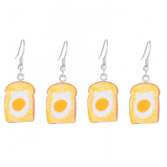 DESIGNICE 2Pairs Fun Earrings,Plastics and Resins Women'S Jewelry,Butter Bread Beach Earrings for Women,Style1