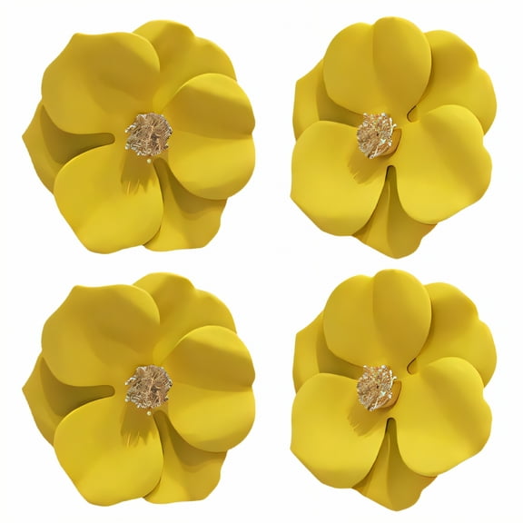 DESIGNICE 2Pairs Stud Earrings,Alloy Hypoallergenic Earrings,3D Yellow Flower Design Yellow Earrings for Women,Style1