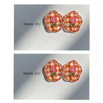 DESIGNICE 2Pairs Stud Earrings,Silver Plated Flower Earrings,Orange Flower Cute Earrings for Women,Style1