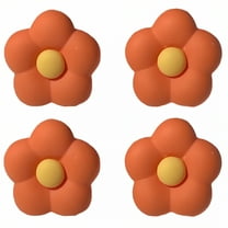 DESIGNICE 2Pairs Stud Earrings,Silver Plated Flower Earrings,Orange Flower Hypoallergenic Earrings for Women,Style1