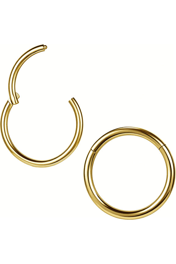 2Pcs ASTM F136 Titanium 6/7/8/9/10/12/14mm Cartilage Tragus Earring Hoop 20G 18G 16G Lip Rings Hinged Nose Rings Septum Conch Piercings Jewelery