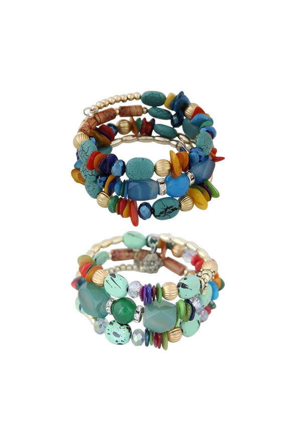 2Pcs Beaded Bracelets for Women,Excellent Quality, Ultra High Performance Bracelets for Women,Unique Knot Design Womens Jewelry,Color_Mixing6