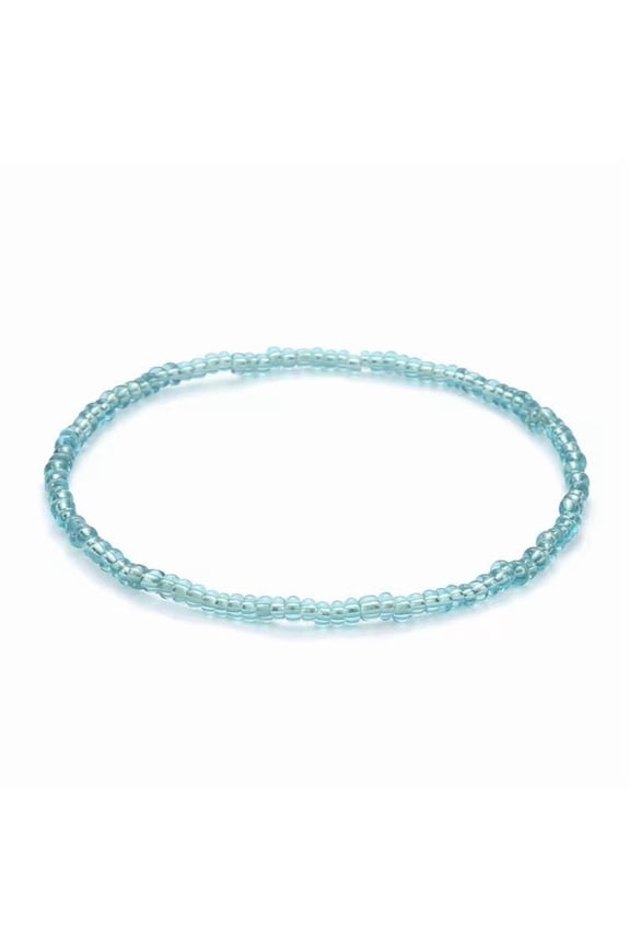 2Pcs Boho Beaded Anklets Set,Waterproof Adjustable Stretch Beach Ankle Bracelets for Women,Handmade Summer Jewelry Gifts